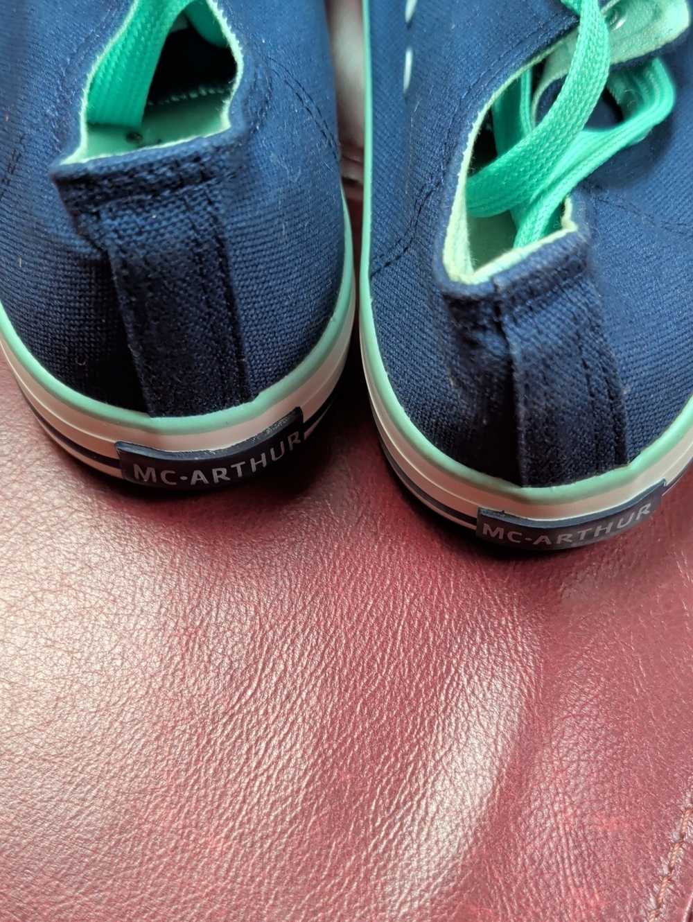 Mcarthur Canvas Low-Top Sneakers in Navy with Mint Accents Size 38 - Picture 5 of 8